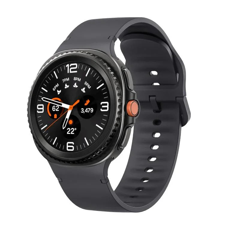 For Samsung Galaxy Watch8 / Watch8 Classic Solid Color Stitched Silicone Watch Band, S, M