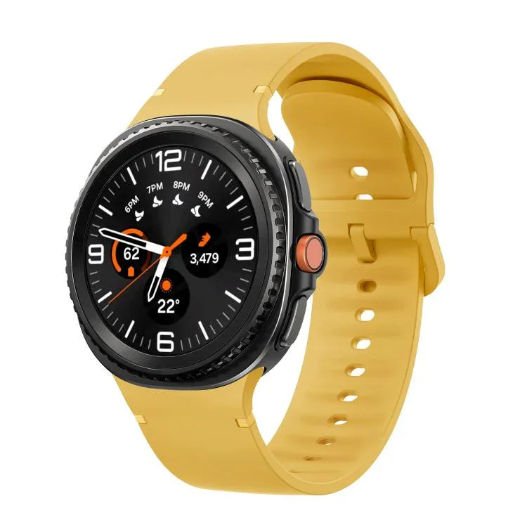 For Samsung Galaxy Watch8 / Watch8 Classic Solid Color Stitched Silicone Watch Band, S, M