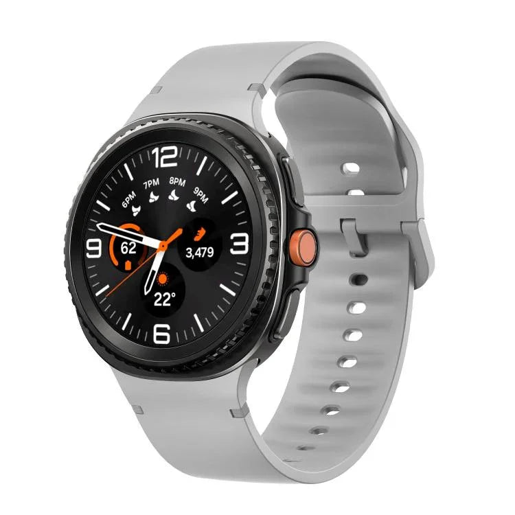 For Samsung Galaxy Watch8 / Watch8 Classic Solid Color Stitched Silicone Watch Band, S, M
