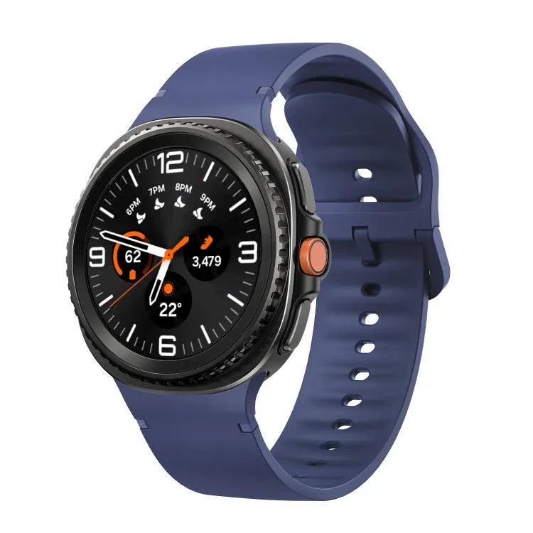 For Samsung Galaxy Watch8 / Watch8 Classic Solid Color Stitched Silicone Watch Band, S, M