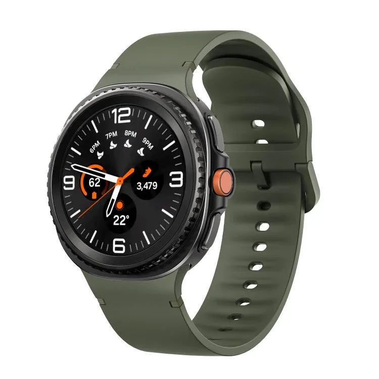 For Samsung Galaxy Watch8 / Watch8 Classic Solid Color Stitched Silicone Watch Band, S, M