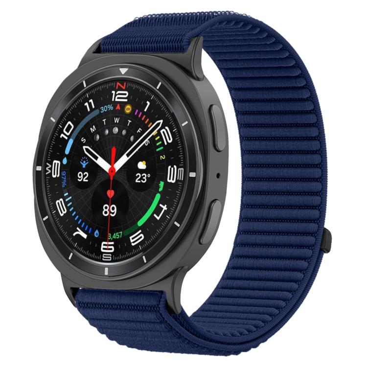 Woven Nylon Hook And Loop Fastener Metal Interface Watch Band, For Samsung Galaxy Watch8 / Watch8 Classic