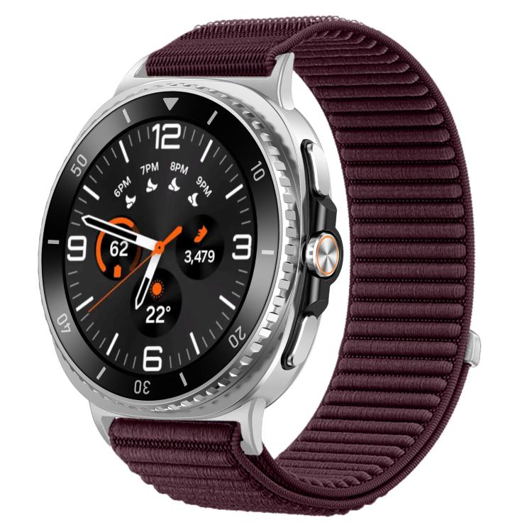 Woven Nylon Hook And Loop Fastener Metal Interface Watch Band, For Samsung Galaxy Watch8 / Watch8 Classic