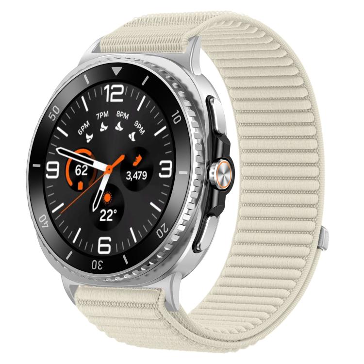 Woven Nylon Hook And Loop Fastener Metal Interface Watch Band, For Samsung Galaxy Watch8 / Watch8 Classic