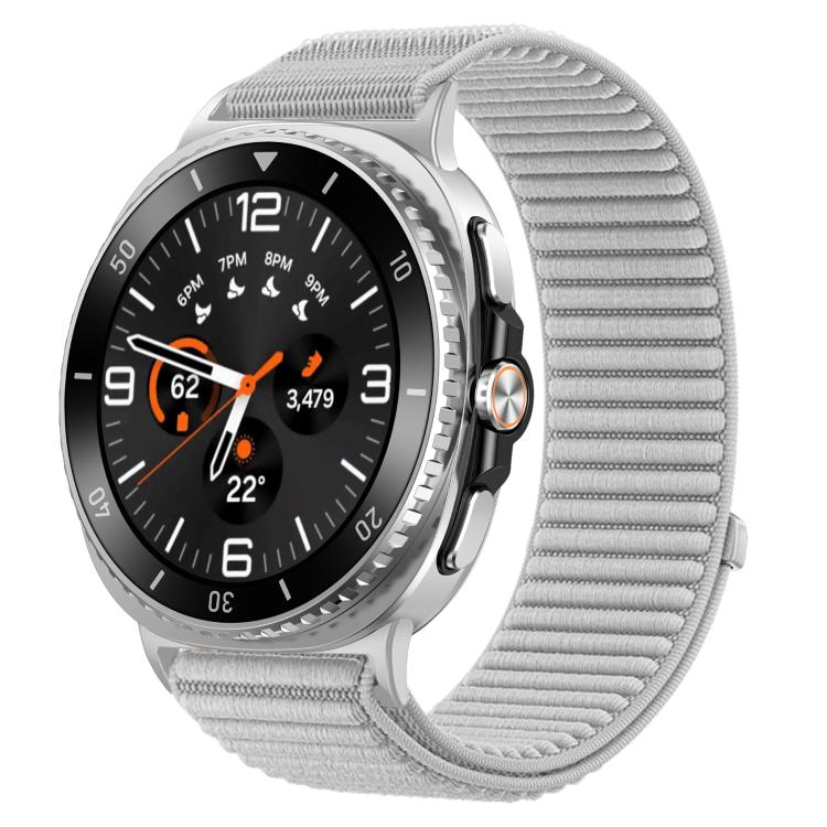 Woven Nylon Hook And Loop Fastener Metal Interface Watch Band, For Samsung Galaxy Watch8 / Watch8 Classic