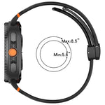 Magnetic Black Buckle Breathable Stitched Silicone Watch Band, For Samsung Galaxy Watch8 / Watch8 Classic