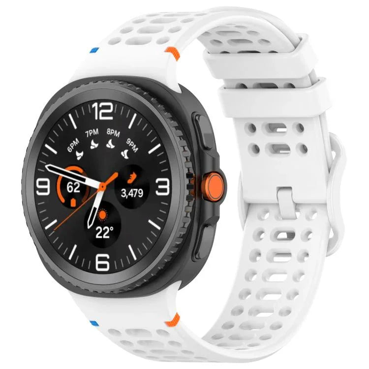 Eight-shaped Buckle Breathable Stitched Silicone Watch Band, For Samsung Galaxy Watch8 / Watch8 Classic