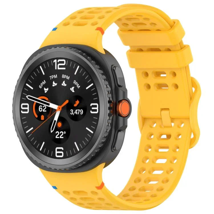 Eight-shaped Buckle Breathable Stitched Silicone Watch Band, For Samsung Galaxy Watch8 / Watch8 Classic