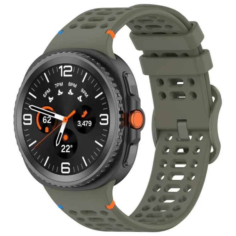 Eight-shaped Buckle Breathable Stitched Silicone Watch Band, For Samsung Galaxy Watch8 / Watch8 Classic