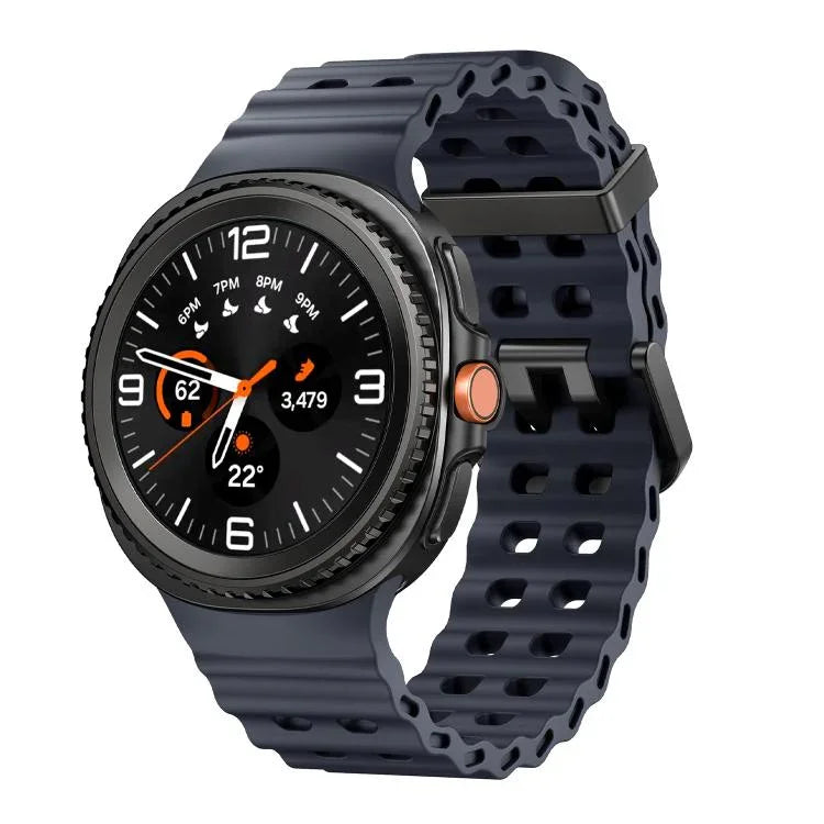 Ocean Style Quick Release Buckle Solid Color Silicone Watch Band, For Samsung Galaxy Watch8 / Watch8 Classic
