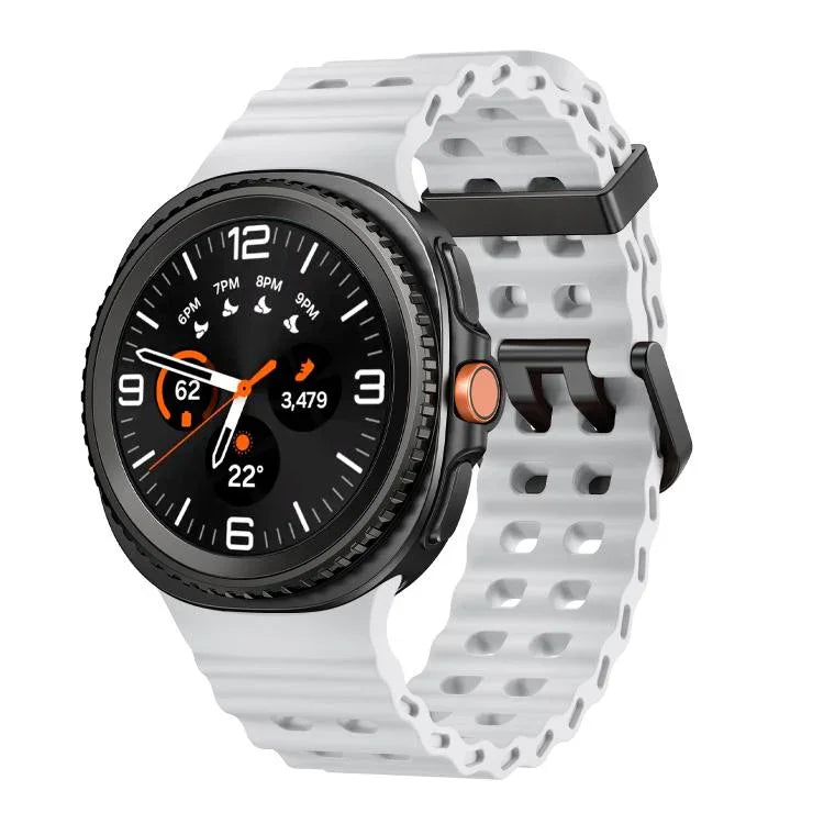 Ocean Style Quick Release Buckle Solid Color Silicone Watch Band, For Samsung Galaxy Watch8 / Watch8 Classic