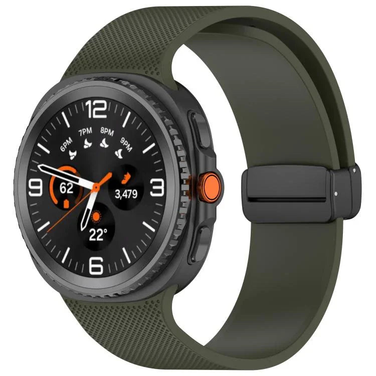 Small Plaid Texture Magnetic Buckle Silicone Watch Band, For Samsung Galaxy Watch8 / Watch8 Classic