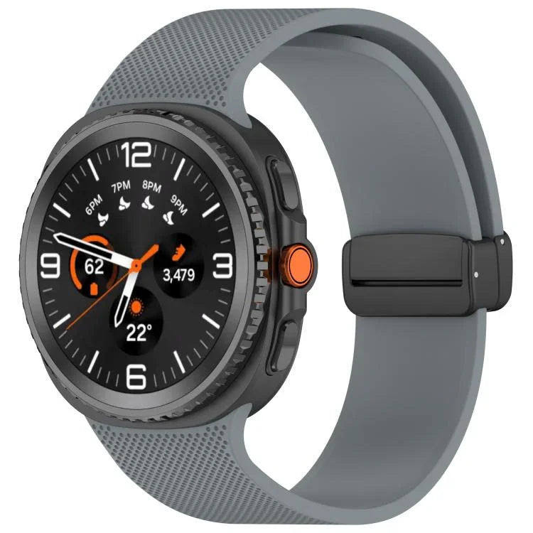 Small Plaid Texture Magnetic Buckle Silicone Watch Band, For Samsung Galaxy Watch8 / Watch8 Classic