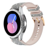 Glitter Silicone Hybrid Leather Watch Band, For Samsung Galaxy Watch 7 40 / 44mm