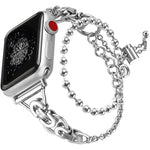 Double Circle Beaded Chain Zinc Alloy Watch Band, For Apple Watch 46mm / 49mm / 45mm / 44mm, For Apple Watch 42mm / 41mm / 40mm / 38mm