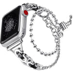 Double Circle Beaded Chain Zinc Alloy Watch Band, For Apple Watch 46mm / 49mm / 45mm / 44mm, For Apple Watch 42mm / 41mm / 40mm / 38mm