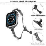 Wings Crushed Diamonds Zinc Alloy Watch Band, For Apple Watch 46mm / 49mm / 45mm / 44mm, For Apple Watch 42mm / 41mm / 40mm / 38mm