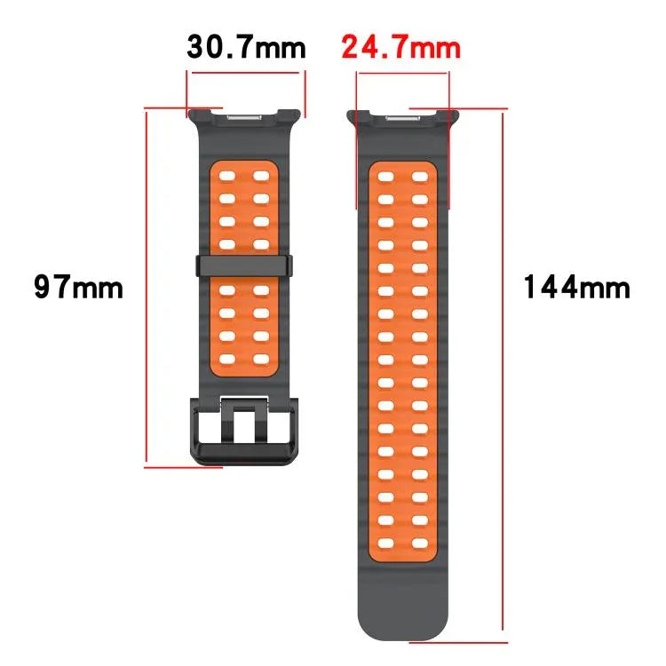 Marine Dual Buckle Two Color Silicone Watch Band, For Samsung Galaxy Watch8 / Watch8 Classic
