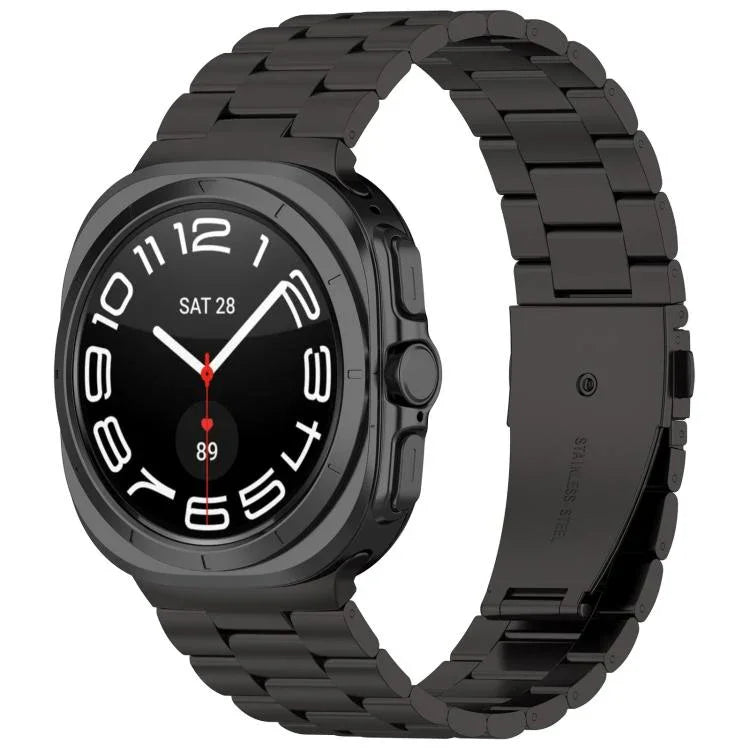 Three Beads Stainless Steel Watch Band with Removal Tool, For Samsung Galaxy Watch Ultra 47mm / Ultra 2025, For Samsung Galaxy Watch8 / Watch8 Classic