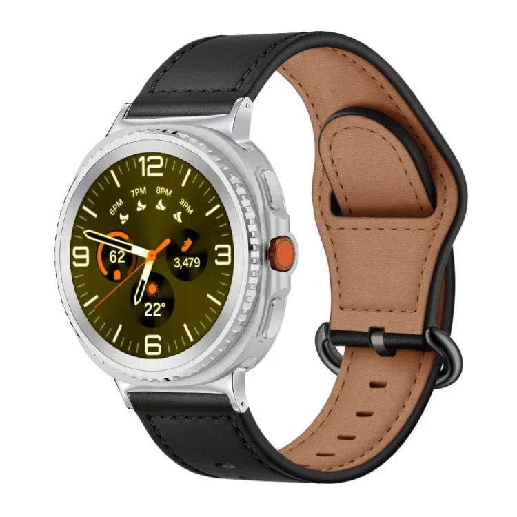 Classic Buckle Genuine Leather Watch Band, For Samsung Galaxy Watch8 / Watch8 Classic