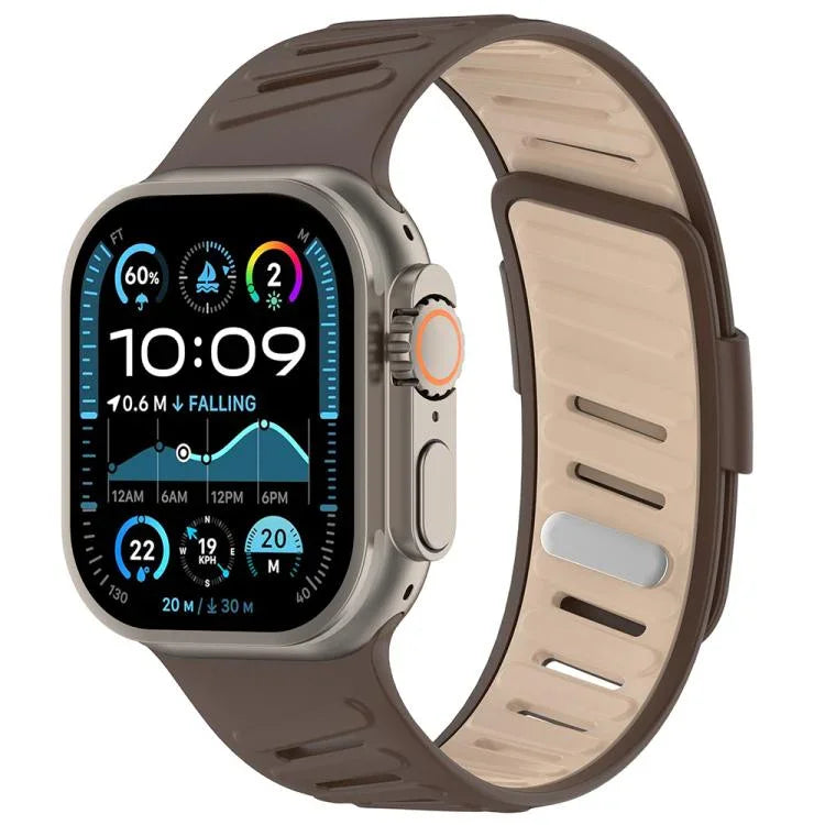 Oblique Buckle Breathable Two-Color Silicone Watch Band, For Apple Watch 46mm / 49mm / 45mm / 44mm