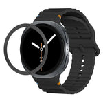Rhombic Texture Bezel and Wavy Grain Stitched Color Buckle Silicone Watch Band, For Samsung Galaxy Watch8 44mm, For Samsung Galaxy Watch8 40mm