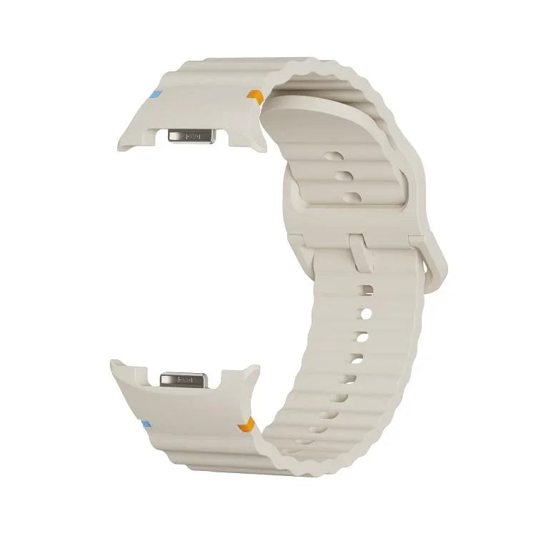 Speed Bezel and Wavy Grain Stitched Color Buckle Silicone Watch Band, For Samsung Galaxy Watch8 44mm, For Samsung Galaxy Watch8 40mm