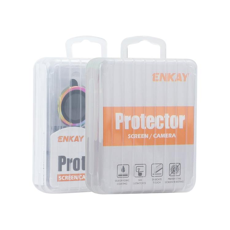 ENKAY CD Texture Aluminium Alloy Tempered Glass Lens Cover Film, For iPhone 17