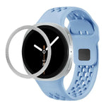 Rhombic Texture Bezel and Black Reverse Buckle Silicone Watch Band, For Samsung Galaxy Watch8 44mm, For Samsung Galaxy Watch8 40mm