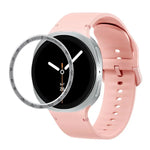 Speed Bezel and Solid Color Stitched Silicone Watch Band, For Samsung Galaxy Watch8 44mm, For Samsung Galaxy Watch8 40mm
