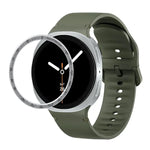Speed Bezel and Solid Color Stitched Silicone Watch Band, For Samsung Galaxy Watch8 44mm, For Samsung Galaxy Watch8 40mm