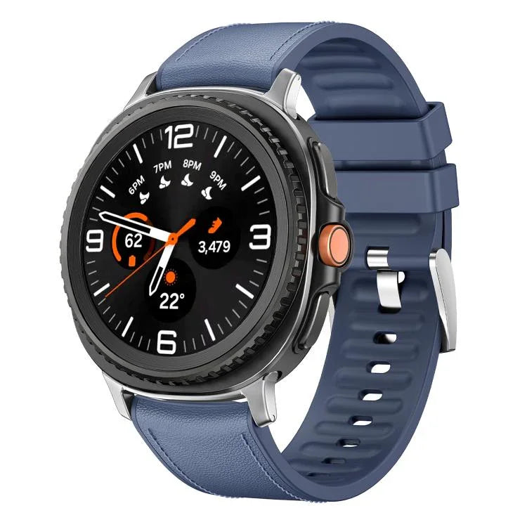 Metal Head Leather Skin Silicone Watch Band, For Samsung Galaxy Watch8 / Watch8 Classic
