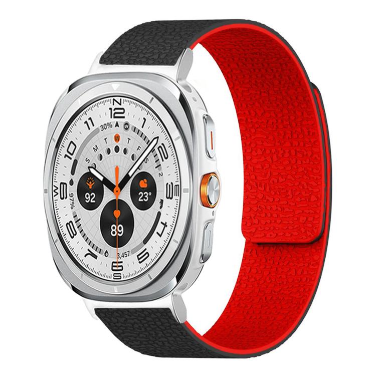 Lychee Texture Soft Magnetic Silicone Watch Band, For Samsung Galaxy Watch Ultra 47mm / Ultra 2025, For Samsung Galaxy Watch8 / 8 Classic