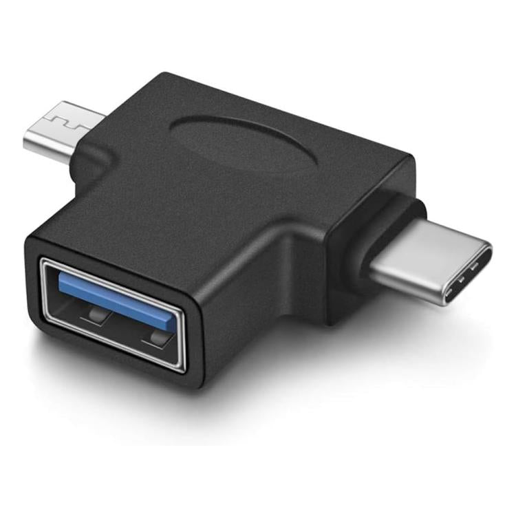 JUNSUNMAY 2 in 1 OTG Converter USB 3.0 to Micro USB and Type-C Adapter, 2 in 1