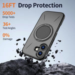Kalebol Magnetic MagSafe Rotation Holder PC Phone Case, For iPhone 16 Plus, For iPhone 16, For iPhone 15 Pro Max, For iPhone 15 Pro, For iPhone 15, For iPhone 14