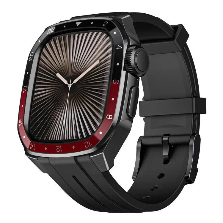 Scale Model Integrated Metal Frame Silicone Watch Band, For Apple Watch Series 10 46mm