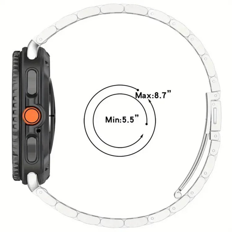 Integrated Three Beads Metal Titanium Watch Band, For Samsung Galaxy Watch8 / Watch8 Classic