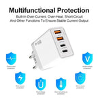 TE-PD44 Dual USB-A Dual Type-C 4-port Mobile Phone Charger, EU Plug, US Plug