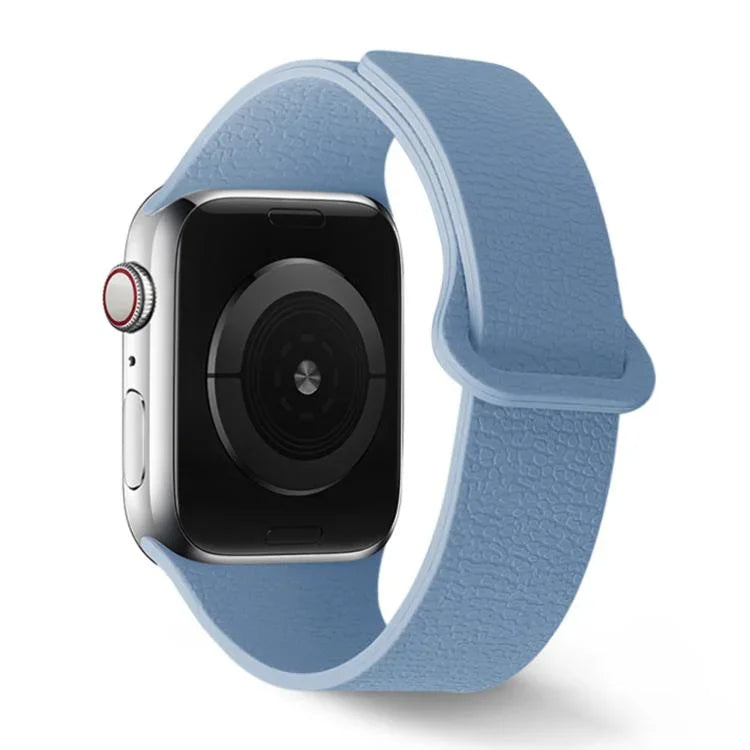 Lychee Pattern Magnetic Loop Silicone Watch Band, For Apple Watch 46mm / 49mm / 45mm / 44mm, For Apple Watch 42mm / 41mm / 40mm / 38mm
