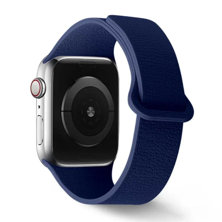 Lychee Pattern Magnetic Loop Silicone Watch Band, For Apple Watch 46mm / 49mm / 45mm / 44mm, For Apple Watch 42mm / 41mm / 40mm / 38mm