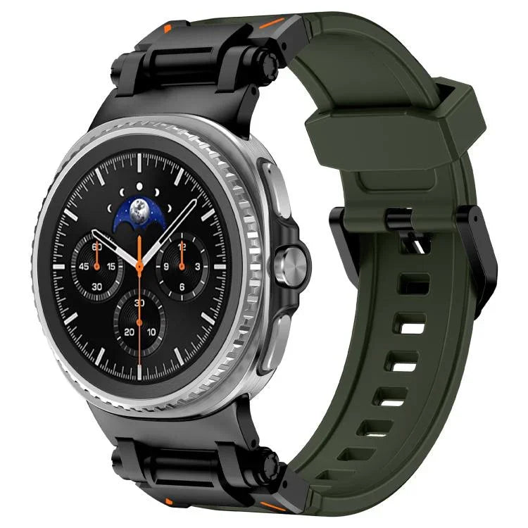 Explorer Metal Connector Silicone Watch Band, For Samsung Galaxy Watch8 / Watch8 Classic