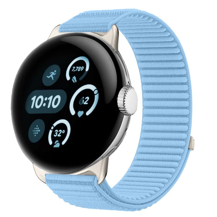 Woven Nylon Hook And Loop Fastener Metal Interface Watch Band, For Google Pixel Watch 4 / Watch 3 45mm, For Google Pixel Watch 4 / 3 / 2 / 1 41mm