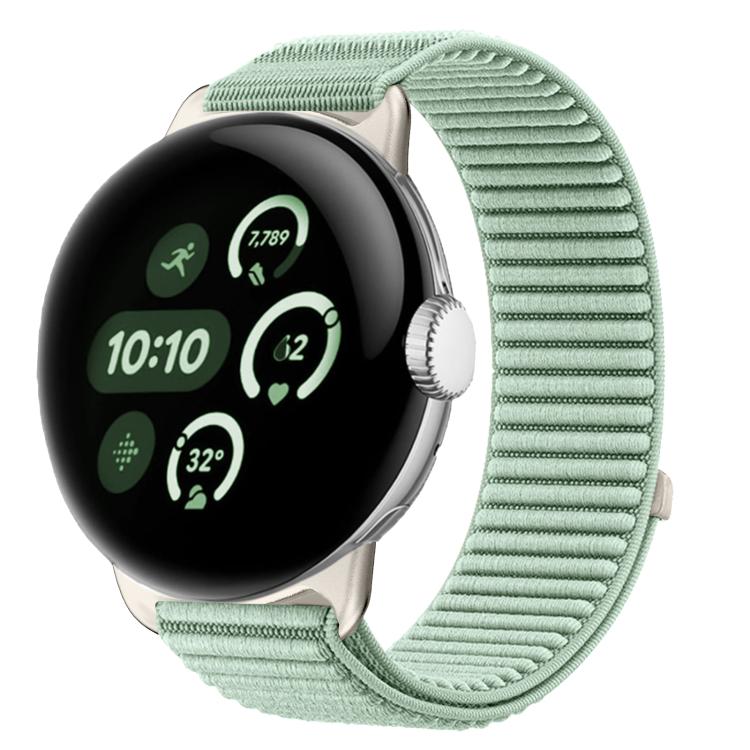 Woven Nylon Hook And Loop Fastener Metal Interface Watch Band, For Google Pixel Watch 4 / Watch 3 45mm, For Google Pixel Watch 4 / 3 / 2 / 1 41mm