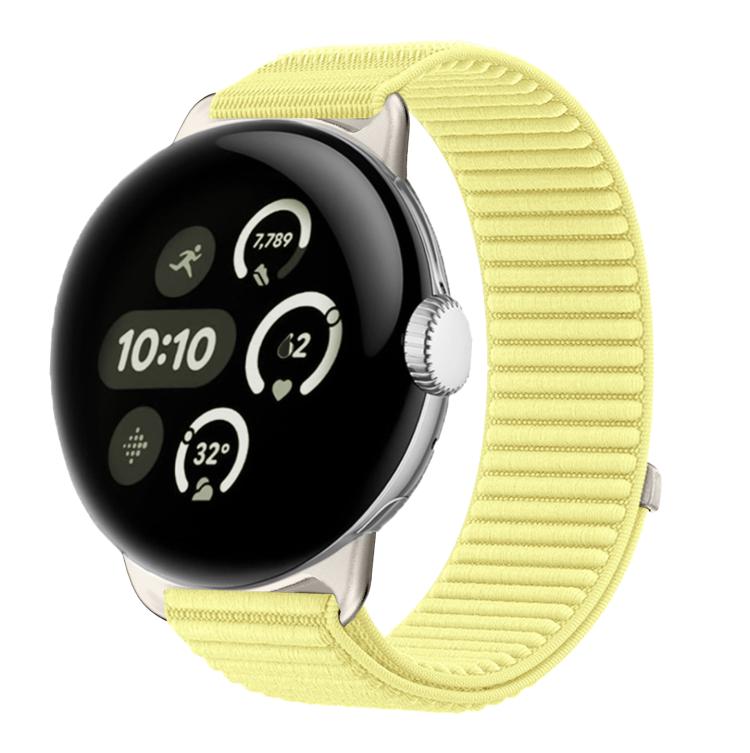 Woven Nylon Hook And Loop Fastener Metal Interface Watch Band, For Google Pixel Watch 4 / Watch 3 45mm, For Google Pixel Watch 4 / 3 / 2 / 1 41mm