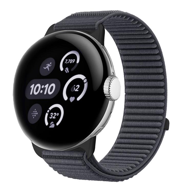 Woven Nylon Hook And Loop Fastener Metal Interface Watch Band, For Google Pixel Watch 4 / Watch 3 45mm, For Google Pixel Watch 4 / 3 / 2 / 1 41mm