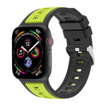 Two-Tone Vertical Stripe Silicone Watch Band, For Apple Watch 46mm / 49mm / 45mm / 44mm, For Apple Watch 42mm / 41mm / 40mm / 38mm