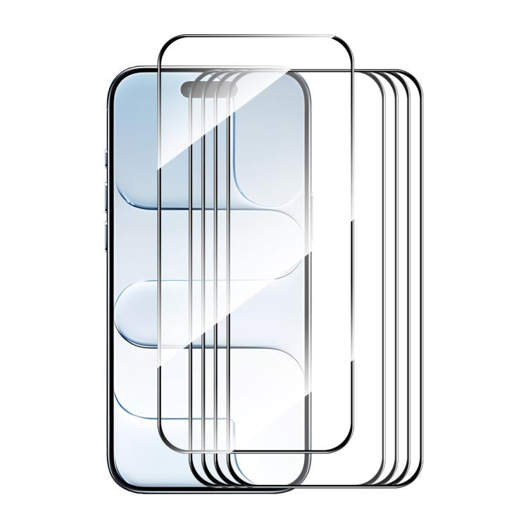 5pcs ENKAY Thickened Glue No White Edge High Aluminum-silicon Tempered Glass Film, For iPhone 18 Pro, For iPhone 18 Pro Max, For iPhone 17 Pro Max, For iPhone 17 Pro, For iPhone 17, For iPhone Air