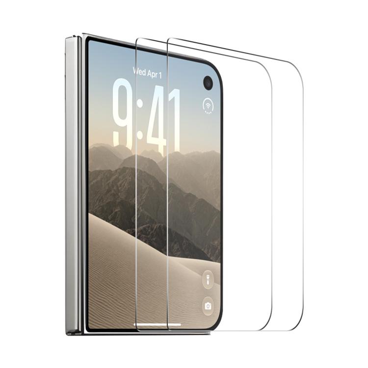2 PCS/Pack ENKAY Thickened Glue No White Edge 9H Big Arc Edge High Aluminum-silicon Tempered Glass Film, For iPhone Duo Outer Screen, For iPhone 18 Pro, For iPhone 18 Pro Max, For iPhone 17 Pro Max, For iPhone 17 Pro, For iPhone 17, For iPhone Air