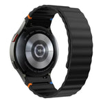 Wavy Grain Stitched Magnetic Silicone Watch Band, For Samsung Galaxy Watch 7 / 6 / 5 / 4