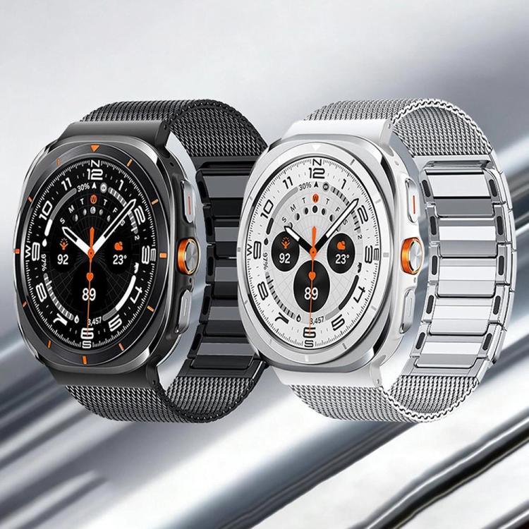 Magnetic Woven I-Shaped Stainless Steel Watch Band, For Samsung Galaxy Watch Ultra 47mm / Ultra 2025